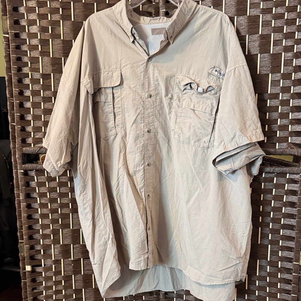 Lightweight Men's Shirt Jacket in Light Khaki 5XL - 4XL - Read Below -